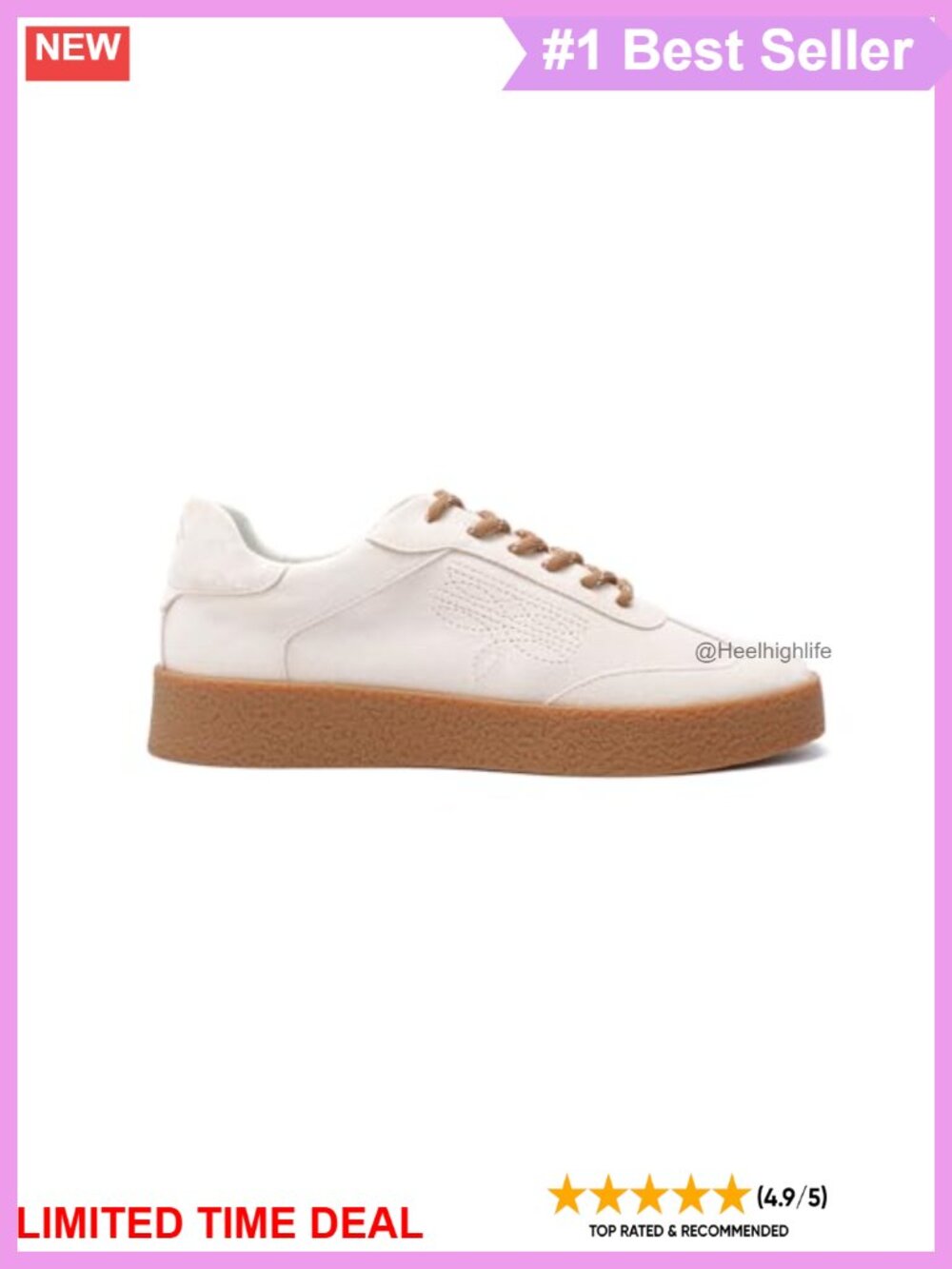 Platform Sneaker Faux Suede Lace-Up Gum Sole Casual Women's